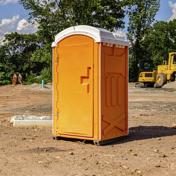 how often are the portable restrooms cleaned and serviced during a rental period in Adeline